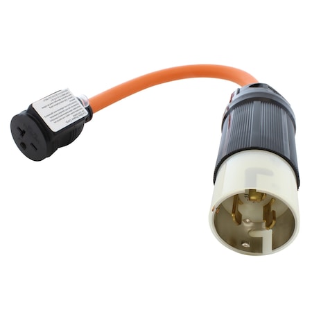 Ac Works Plug Adapter, STW, 6-15/20R, SS2-50P, 1.5 ft., Orange SS2CB620